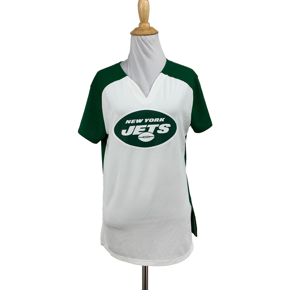 New York Jets Shirt Womens S Small Dri Fit V Neck Short Sleeve NFL Nike